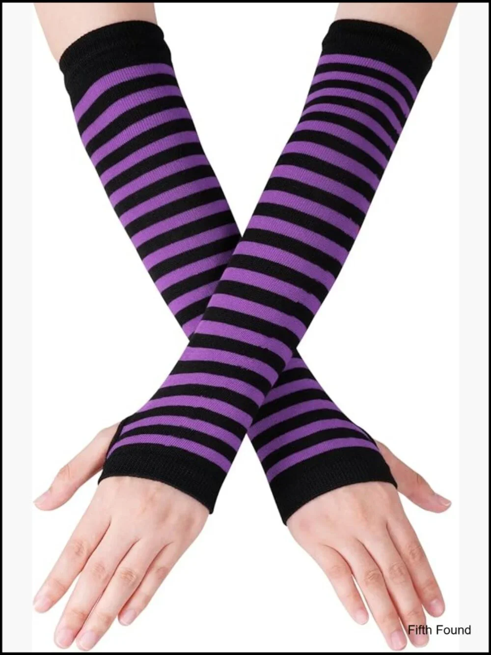Fingerless Long Sleeve Knitted Arm Warmers Mittens Gloves Y2K Gothic Punk